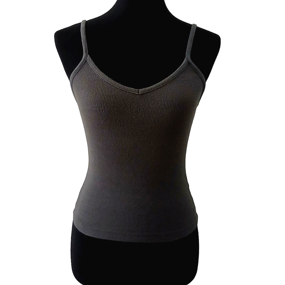 Vintage American Eagle Ribbed Tank Top Charcoal Gray Size Small AEO Camisole